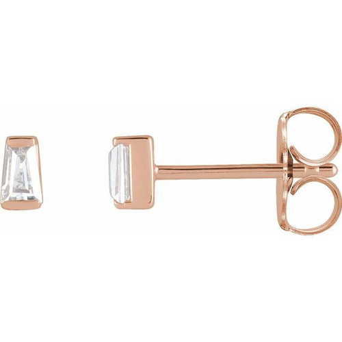 14 Karat Rose Gold 0.13 Carat Natural Diamond Channel Set Earrings