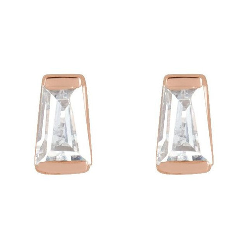14 Karat Rose Gold 0.13 Carat Natural Diamond Channel Set Earrings