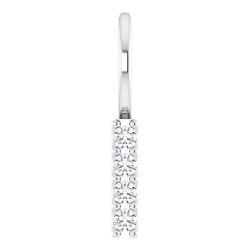 14 Karat White Gold .07 carat Diamond Vertical Bar Charm