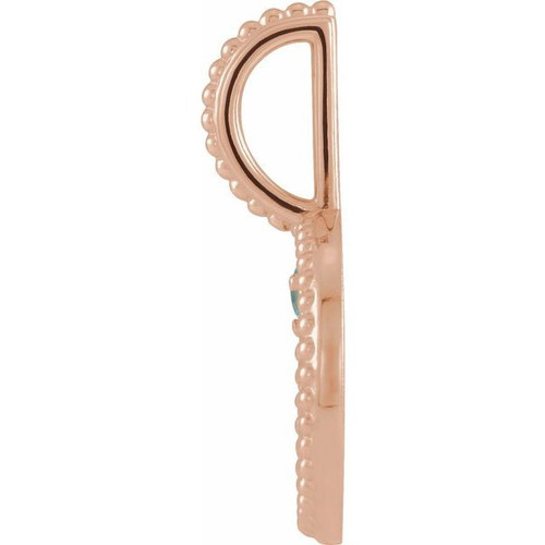 14 Karat Rose Gold Blue Zircon and .0025 carat Diamond Scorpio Charm