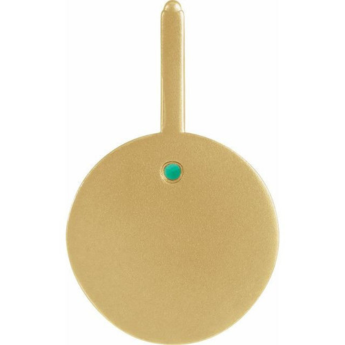 14 Karat Yellow Gold Emerald and .005 carat Diamond Aries Charm