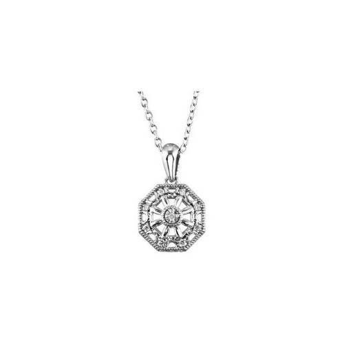Sterling Silver .04 Carat Weight Diamond 18" Necklace
