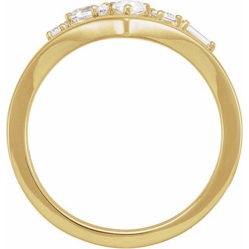 Yellow Gold Ring 14 Karat 0.50 Carat Lab Grown Diamond V Ring