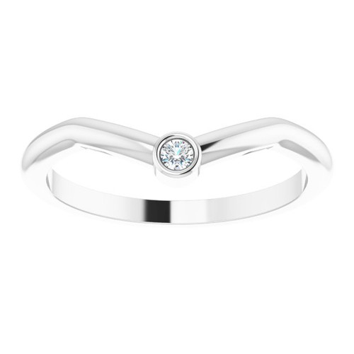 14 Karat White Gold .03 Carat  Diamond Stackable Ring