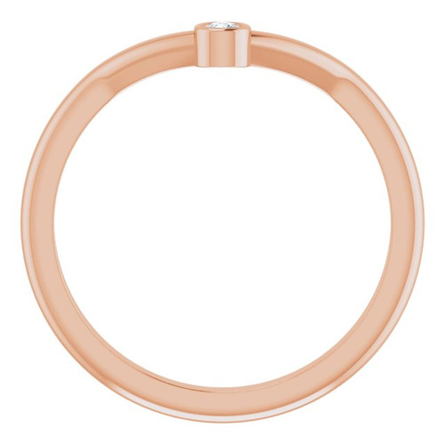 14 Karat Rose Gold .03 Carat  Diamond Stackable Ring
