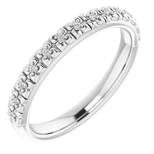 14 Karat White Gold .03 CDiamond Stackable Ring | AfricaGems