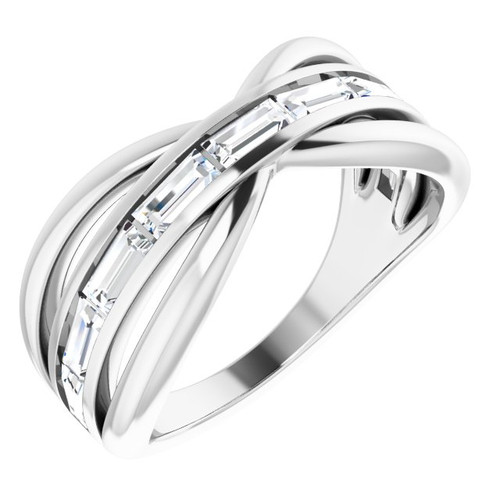 Platinum 1 0.16 Carat Diamond Negative Space Ring
