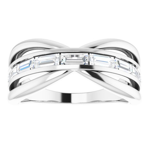 Platinum 1 0.16 Carat Diamond Negative Space Ring