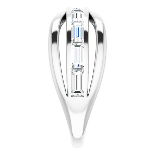 Platinum 1 0.16 Carat Diamond Negative Space Ring