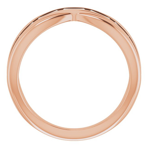 14 Karat Rose Gold 1 0.16 Carat Diamond Negative Space Ring