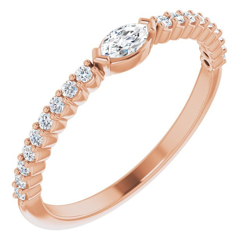 14 Karat Rose Gold 0.25 CDiamond Stackable Ring | AfricaGems