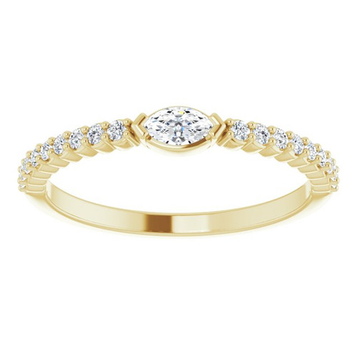 14 Karat Yellow Gold 0.25 CDiamond Stackable Ring | AfricaGems