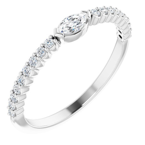14 Karat White Gold 0.25 CDiamond Stackable Ring | AfricaGems
