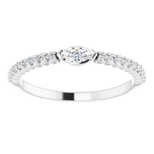 14 Karat White Gold 0.25 CDiamond Stackable Ring | AfricaGems