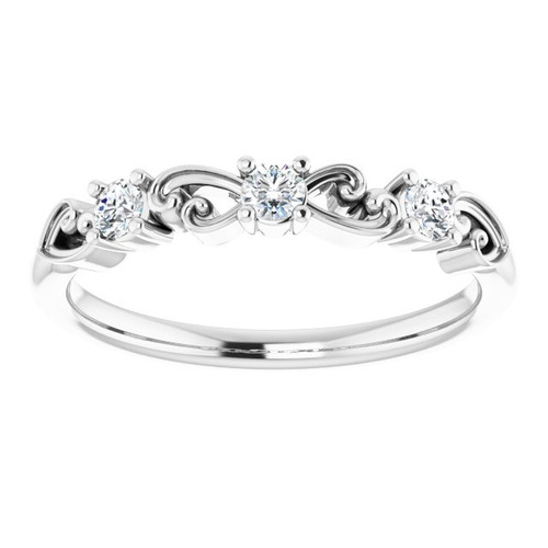 Platinum 0.20 CDiamond Stackable Ring | AfricaGems