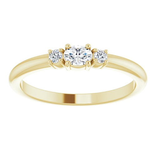 14 Karat Yellow Gold 0.20 Carat Diamond Stacklable Ring