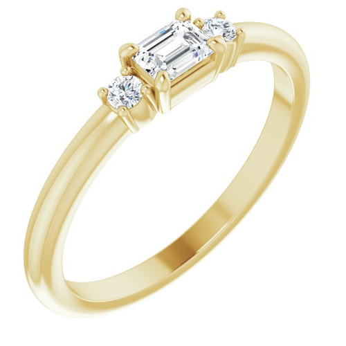 14 Karat Yellow Gold 0.33 Carat Diamond Stacklable Ring