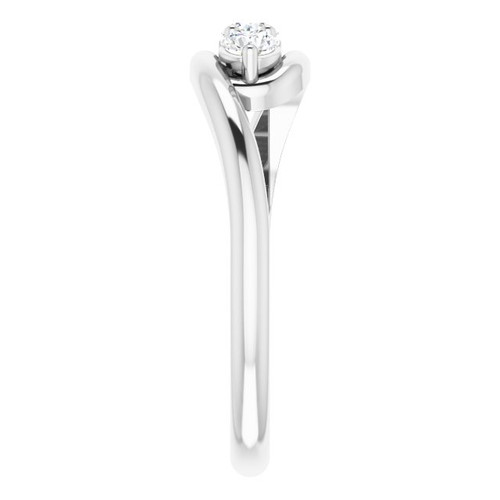Platinum 0.25 Carat Diamond 3 Stone Bypass Ring