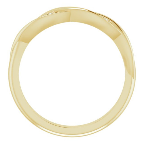 14 Karat Yellow Gold .02 Carat Diamond Stackable isted Ring