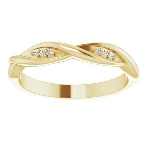 14 Karat Yellow Gold .02 Carat Diamond Stackable isted Ring