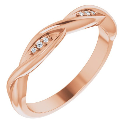 14 Karat Rose Gold .02 Carat Diamond Stackable isted Ring