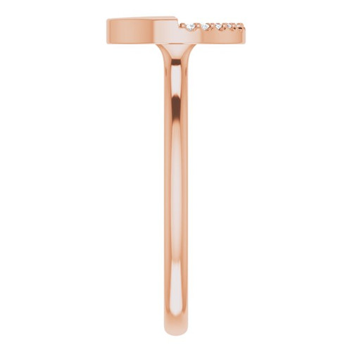 14 Karat Rose Gold .03 Carat Diamond Stackable Geometric Ring