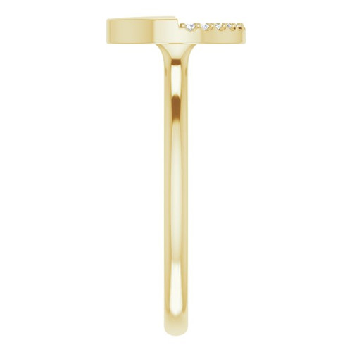 14 Karat Yellow Gold .03 Carat Diamond Stackable Geometric Ring