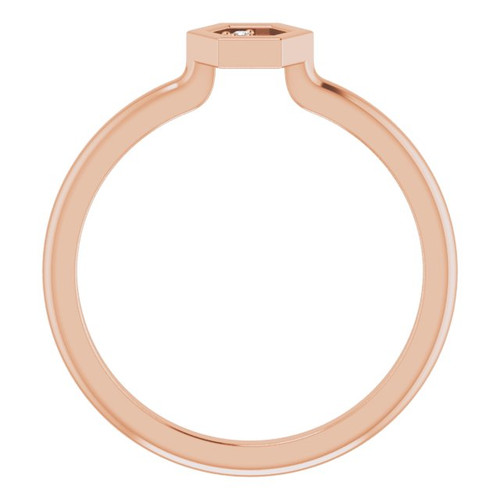 14 Karat Rose Gold .0075 Carat Diamond Stackable Honeycomb Ring