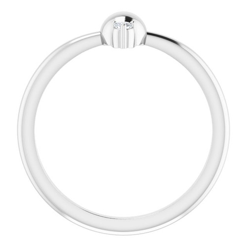 Platinum .03 Carat Diamond Stackable Bead Ring