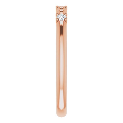 14 Karat Rose Gold 0.10 Carat Diamond Bead Ring