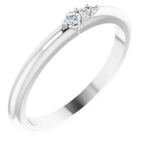 Platinum .05 Carat Diamond Graduated Stackable Ring