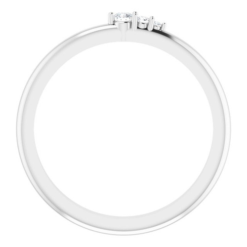 14 Karat White Gold .05 Carat Diamond Graduated Stackable Ring