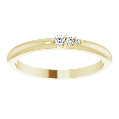 14 Karat Yellow Gold .05 Carat Diamond Graduated Stackable Ring