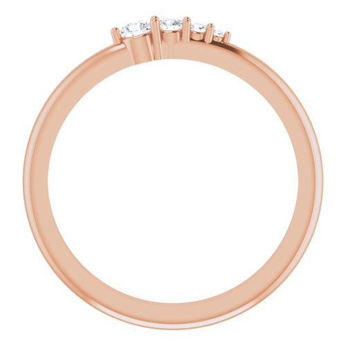 14 Karat Rose Gold 0.10 Carat Natural Diamond Graduated Stackable Ring