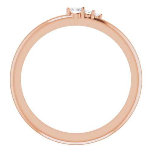 14 Karat Rose Gold .05 Carat Diamond Graduated Stackable Ring