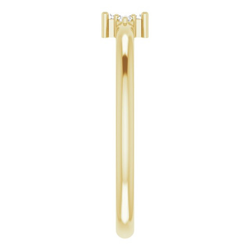14 Karat Yellow Gold .08 Carat Natural Diamond Stackable Ring