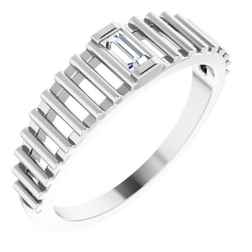 14 Karat White Gold 0.12 Carat Natural Diamond Solitaire Ring