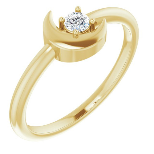 14 Karat Yellow Gold 0.10 Carat Natural Diamond Celestial Ring