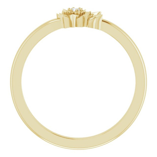 14 Karat Yellow Gold .015 Carat Diamond Flower Ring Size 5
