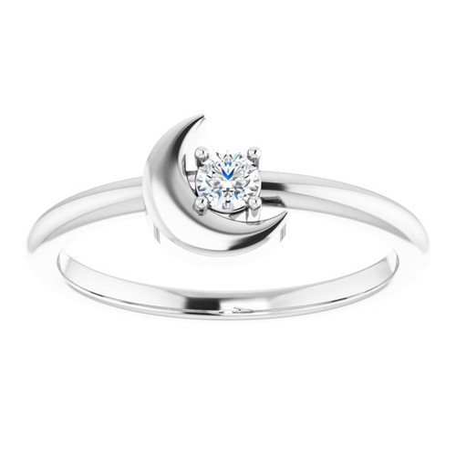 Sterling Silver 0.10 Carat Natural Diamond Celestial Ring