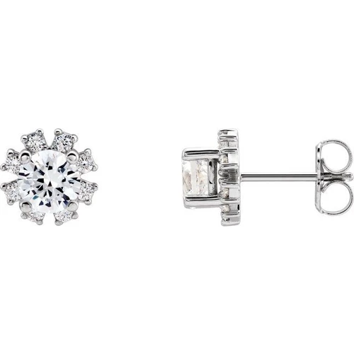 Platinum 2 Carat Natural Diamond Earrings