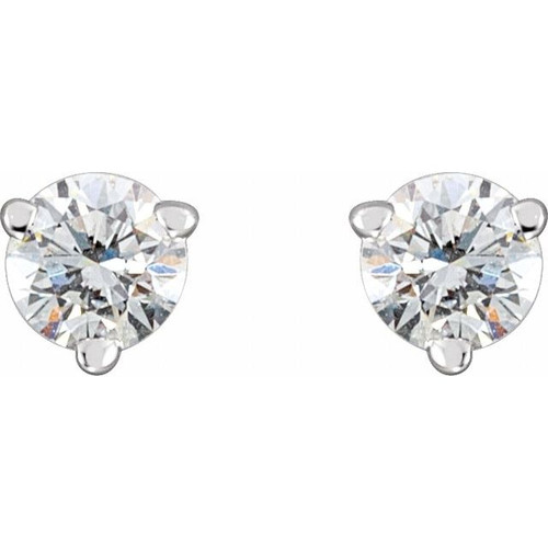 Sterling Silver 0.33 Carat Natural Diamond Threaded Post Earrings