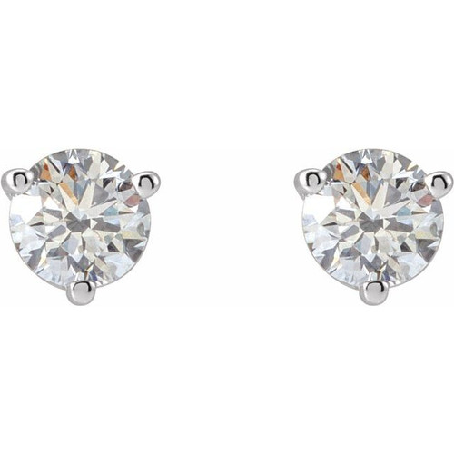 Platinum .03 Carat Natural Diamond Threaded Post Earrings