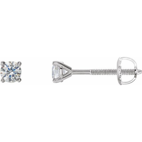 14 Karat White Gold 0.20 Carat Natural Diamond Cocktail Style Threaded Post Earrings