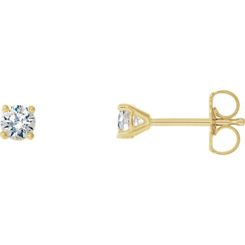 14 Karat Yellow Gold 0.13 Carat Natural Diamond Cocktail Style Friction Post Earrings