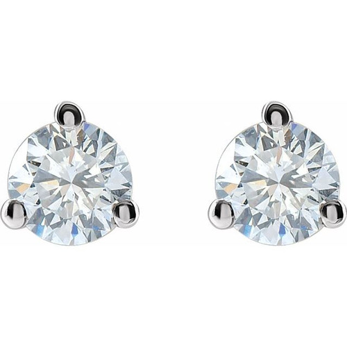 14 Karat White Gold 0.25  Carat Lab Grown Diamond Stud Earrings