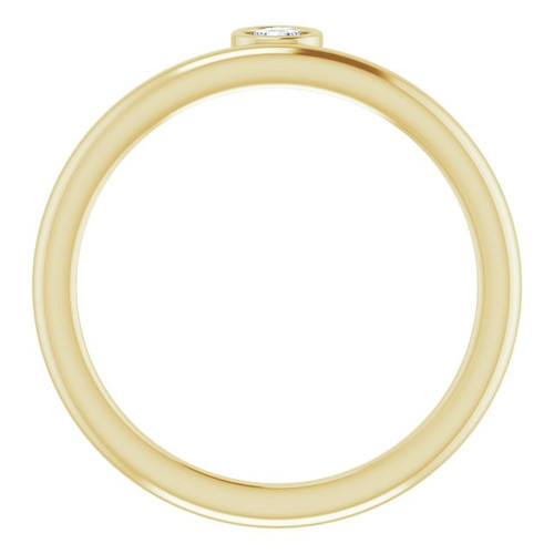 14 Karat Yellow Gold 3 mm Round Forever One Moissanite Ring