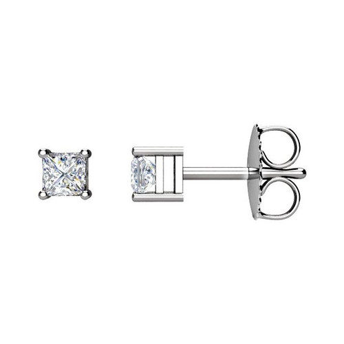 14 Karat White Gold 0.10 Carat Natural Diamond Earrings