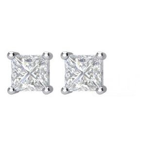 14 Karat White Gold 0.10 Carat Natural Diamond Earrings