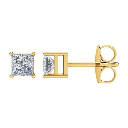 14 Karat Yellow Gold 0.16 Carat Natural Diamond Earrings